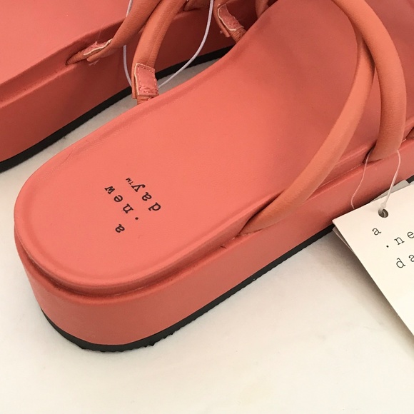 A NEW DAY Platform Heel Sandals Dory Strappy Sandals Orange Women’s Size 7 - Picture 6 of 16